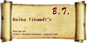 Belba Tihamér névjegykártya